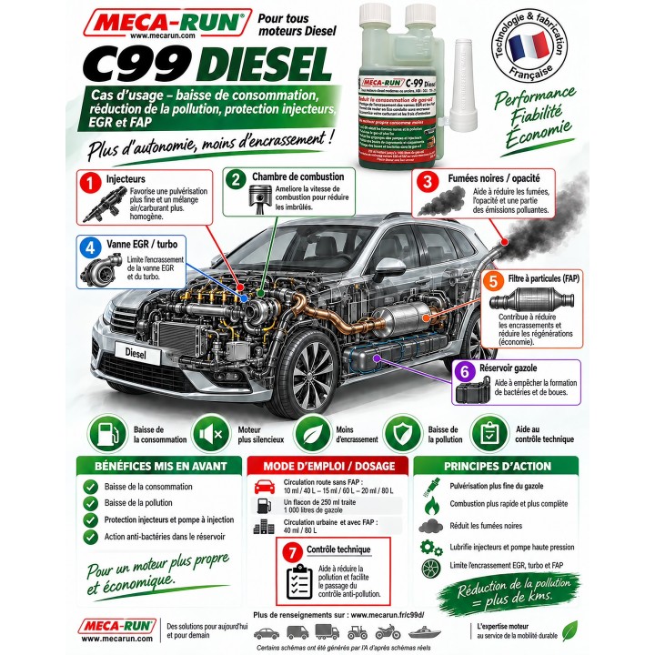 MECA-Run Additif C99 Diesel 250 ML